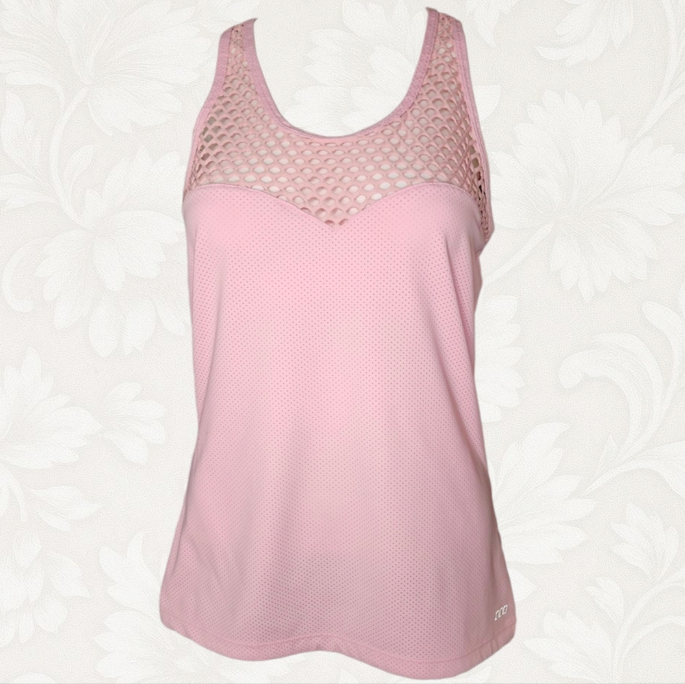 Lorna Jane Pink Mesh Tank Top – No Tag, Fits M/L – Sporty Y2K Gym Babe Aesthetic